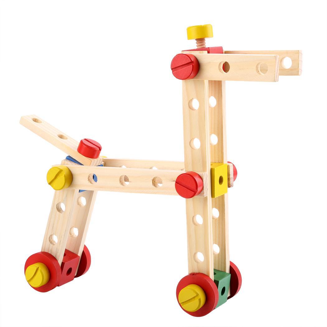 78 PCS Functional Wooden Nuts and Bolts Combination Toys Building Construction eBay